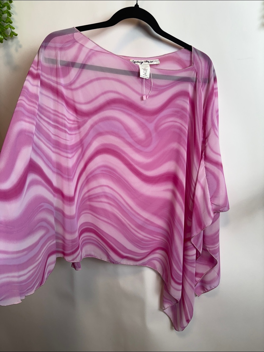 Pink Abstract lightweight flowy poncho